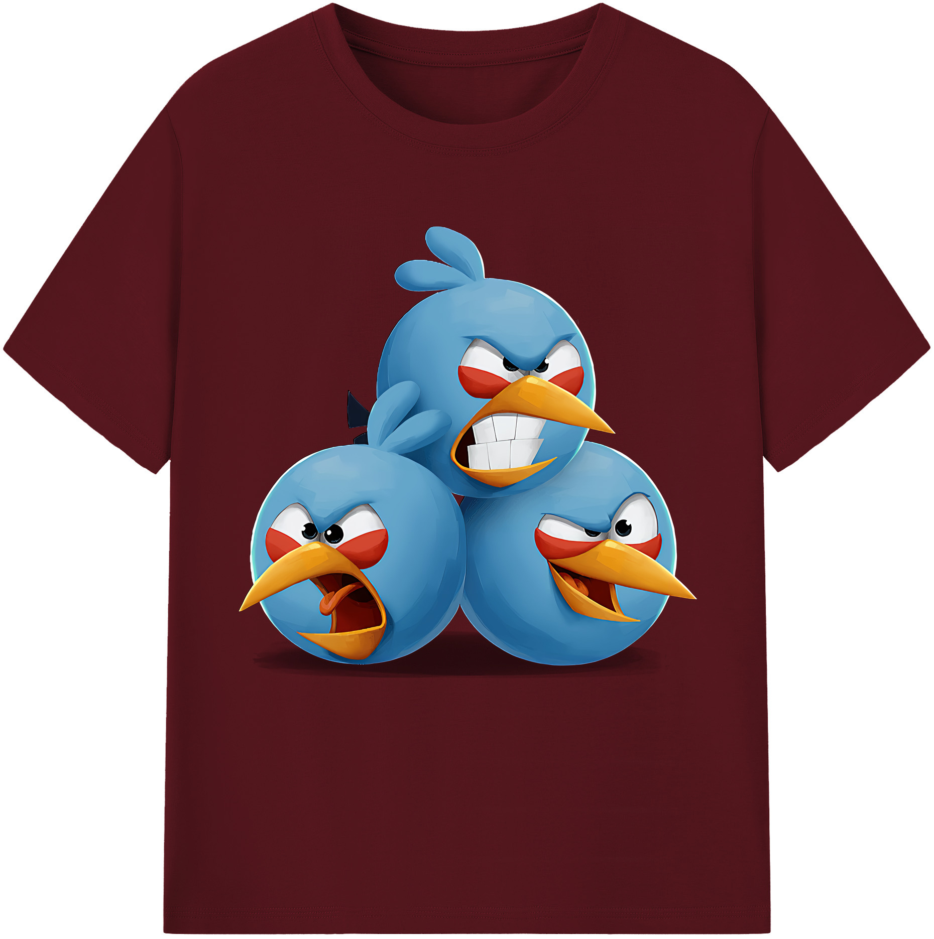 （画像用） Angry Birds アングリーバード 綿100％半袖Tシャツ（フロントプリント）
